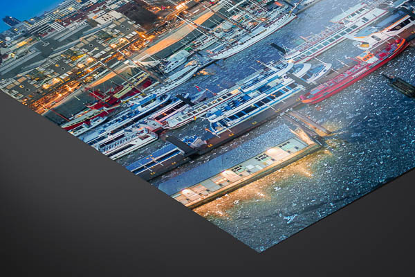 Fine Art Print | Winter night skyline of Hamburg