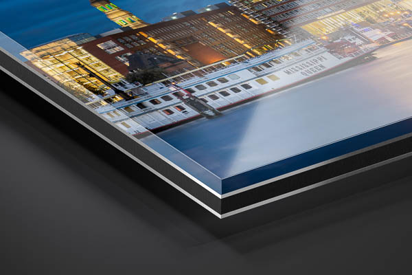Acrylglas | Nächtliche Skyline von Hamburg mit Elbphilharmonie
