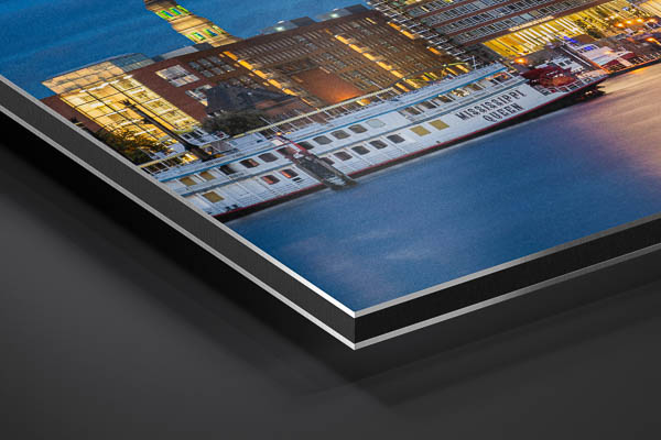 Alu-Dibond | Nächtliche Skyline von Hamburg mit Elbphilharmonie