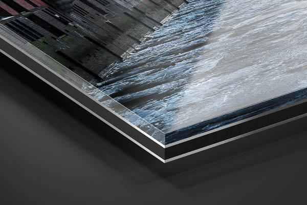 Acrylic Glass | Speicherstadt in Hamburg on a winter evening