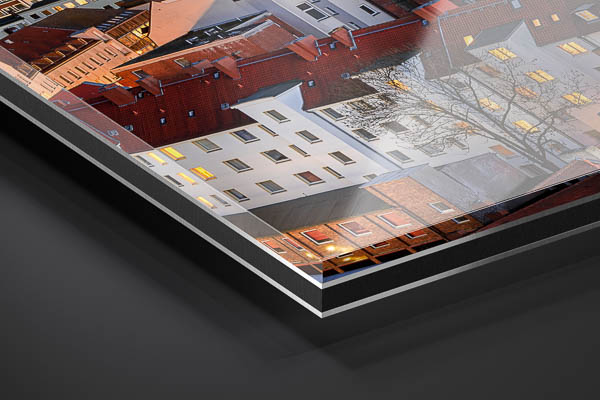 Acrylic Glass | Aerial view of the old town of Hannover