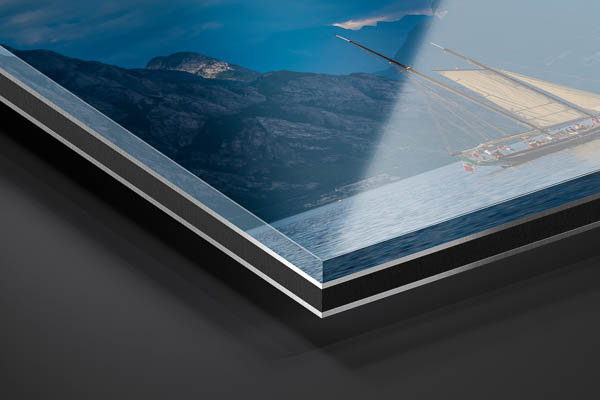 Acrylic Glass - Panorama of Malcesine on the Lake Garda