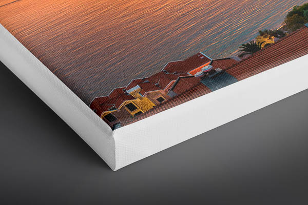 Leinwand | Sveti Stefan Insel in Montenegro bei Sonnenuntergang