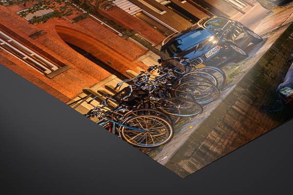 Kunstdruck / Poster - Gracht in Amsterdam bei Nacht