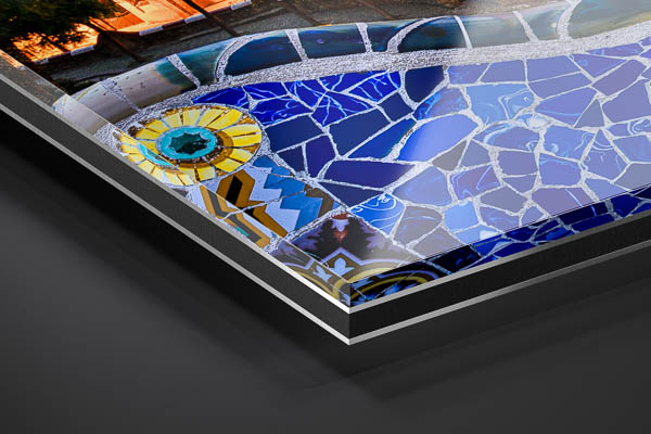 Acrylglas | Park Guell in Barcelona bei Nacht