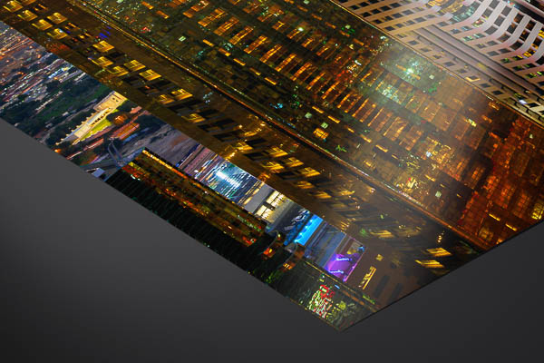 Kunstdruck / Poster | Skyline von Dubai zum Sonnenuntergang