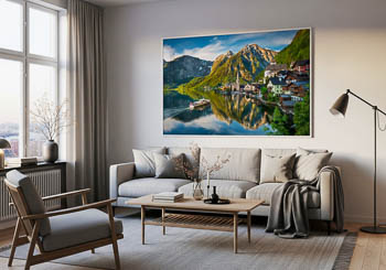 Wandbild | Bergdorf Hallstatt in Österreich