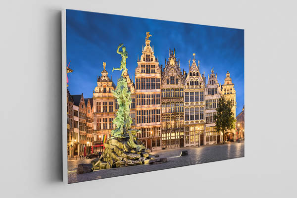 Canvas - Grote Markt in Antwerp at night