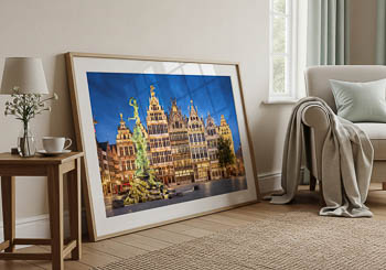 Wandbild | Grote Markt in Antwerpen bei Nacht