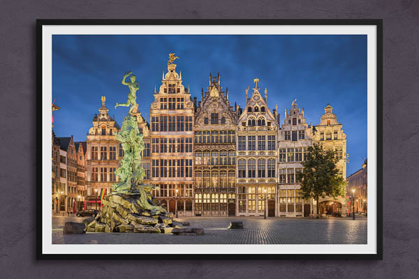 Fine Art Print | Grote Markt in Antwerp at night
