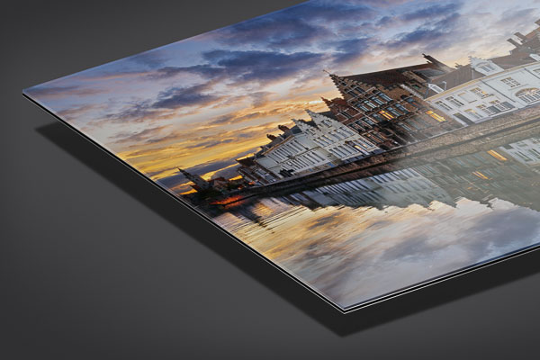 Acrylic Glass - Sunset in the old town of Bruges
