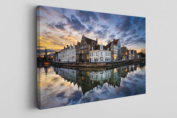 Canvas - Sunset in the old town of Bruges