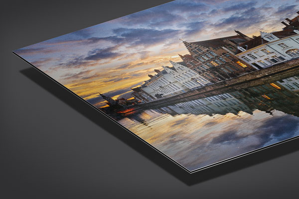 Metal Print - Sunset in the old town of Bruges