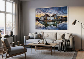 Wall Art | Sunset in the old town of Bruges