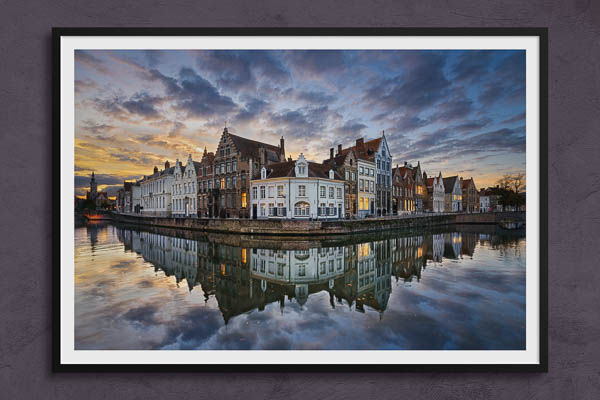 Fine Art Print | Sunset in the old town of Bruges