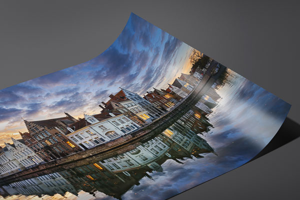 Fine Art Print | Sunset in the old town of Bruges