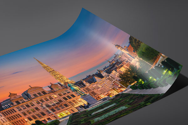 Fine Art Print | Sunset in the old town of Brussels