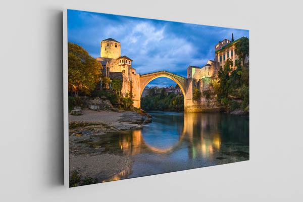 Canvas | Old Bridge at night in Mostar