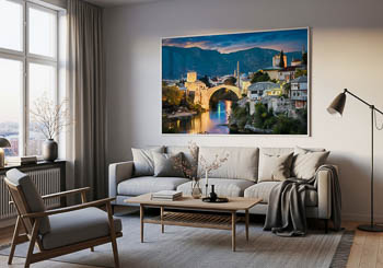 Wandbild | Sonnenuntergang in Mostar