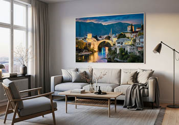 Wandbild | Sonnenuntergang in Mostar