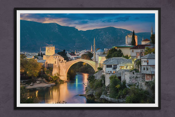 Poster / Kunstdruck | Sonnenuntergang in Mostar
