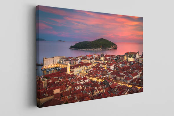 Leinwand | Altstadt von Dubrovnik zum Sonnenuntergang