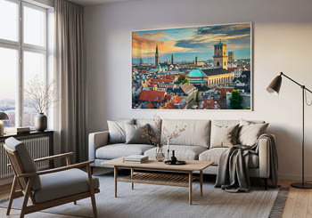 Wandbild | Skyline von Kopenhagen bei Sonnenuntergang