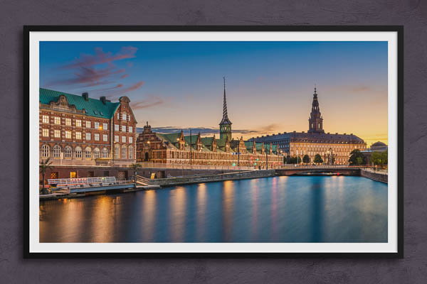 Poster / Kunstdruck | Skyline von Kopenhagen bei Sonnenuntergang