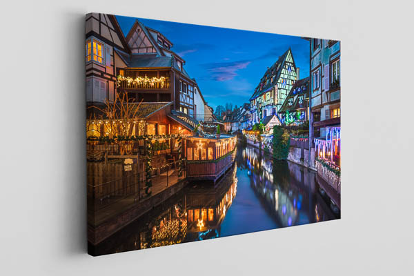 Canvas - Old town of Colmar at night