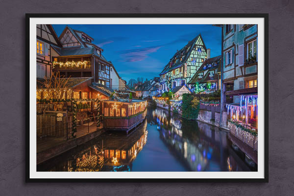 Fine Art Print | Old town of Colmar at night