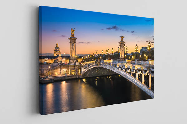 Leinwand | Alexanderbrücke in Paris zum Sonnenuntergang
