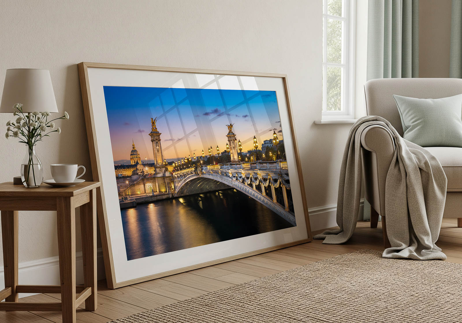 Alexandre III bridge in Paris during sunset | Wall Art