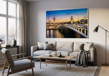 Wandbild | Alexanderbrücke in Paris zum Sonnenuntergang