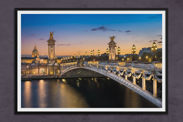 Poster / Kunstdruck | Alexanderbrücke in Paris zum Sonnenuntergang