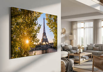 Wall Art | Autumn sunrise at the Eiffel tower in Paris