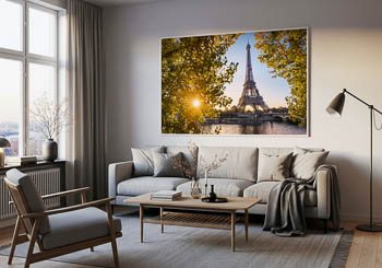 Wall Art | Autumn sunrise at the Eiffel tower in Paris