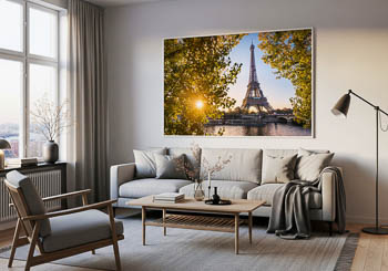 Wandbild | Herbstsonnenaufgang am Eiffelturm in Paris