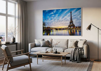 Wandbild | Sonnenaufgang am Eiffelturm in Paris