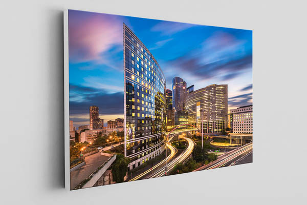 Leinwand | La Defense in Paris bei Nacht
