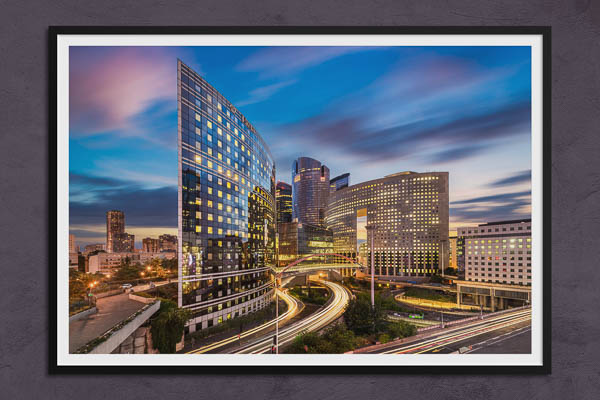 Poster / Kunstdruck | La Defense in Paris bei Nacht