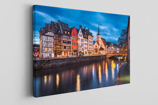 Canvas - Strasbourg with Christmas decorations