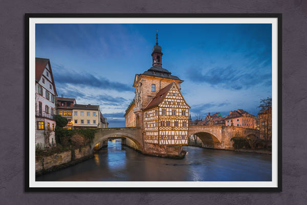 Fine Art Print | Town Hall of Bamberg at night