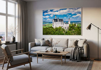 Wandbild | Schloss Neuschwanstein an einem sonnigen Tag