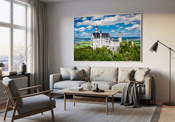 Wandbild | Schloss Neuschwanstein an einem sonnigen Tag