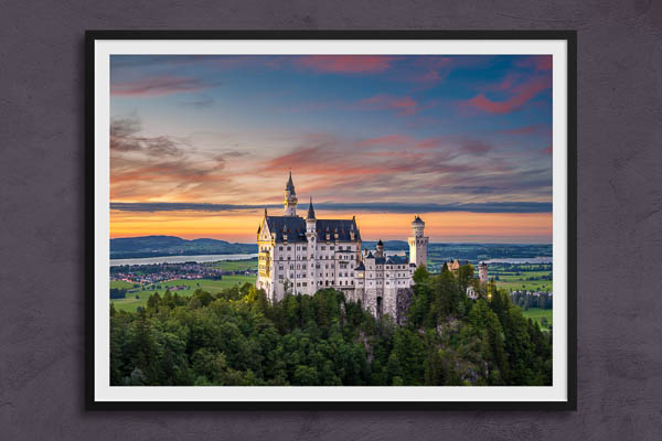 Fine Art Print | Neuschwanstein Castle at sunset