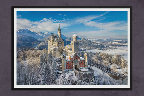 Poster / Kunstdruck | Schloss Neuschwanstein an einem Wintertag