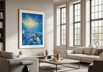 Wandbild | Schloss Neuschwanstein an einem Winterabend