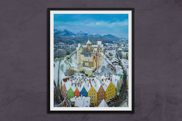 Poster / Kunstdruck | Altstadt von Füssen im Winter