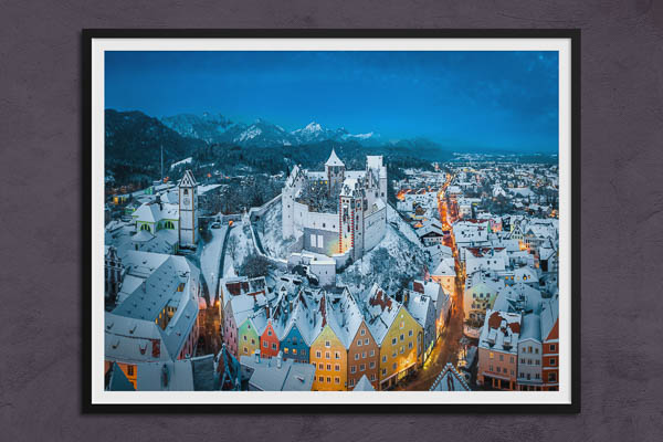 Poster / Kunstdruck | Winternacht in Füssen