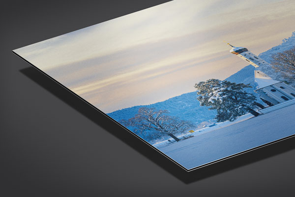 Metal Print | St. Coloman church and Alps in Bavaria during winter